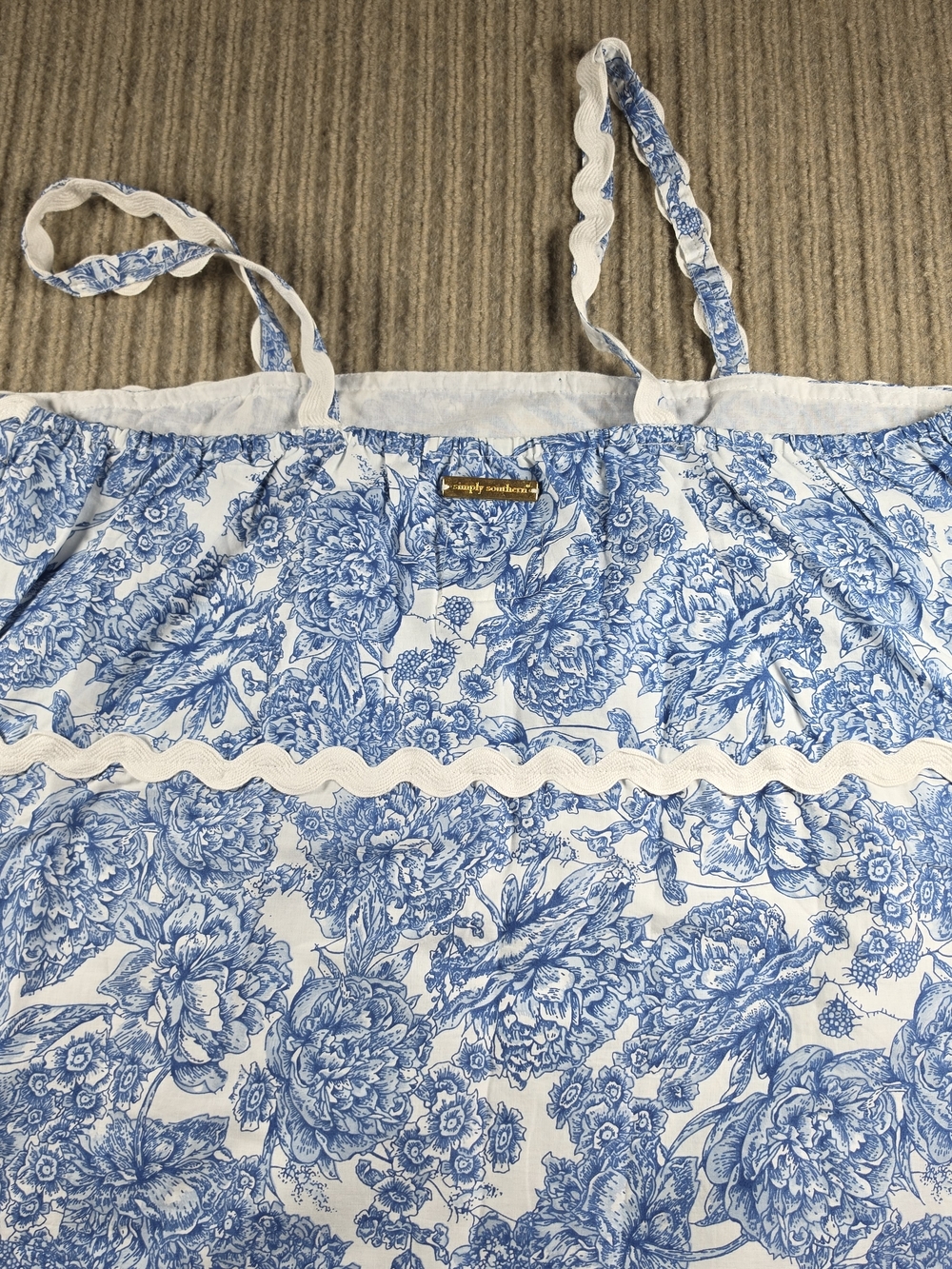 Simply Southern Floral Strappy Maxi Sun Dress SZ Large NWT Beach Cottage Preppy - Picture 9 of 13
